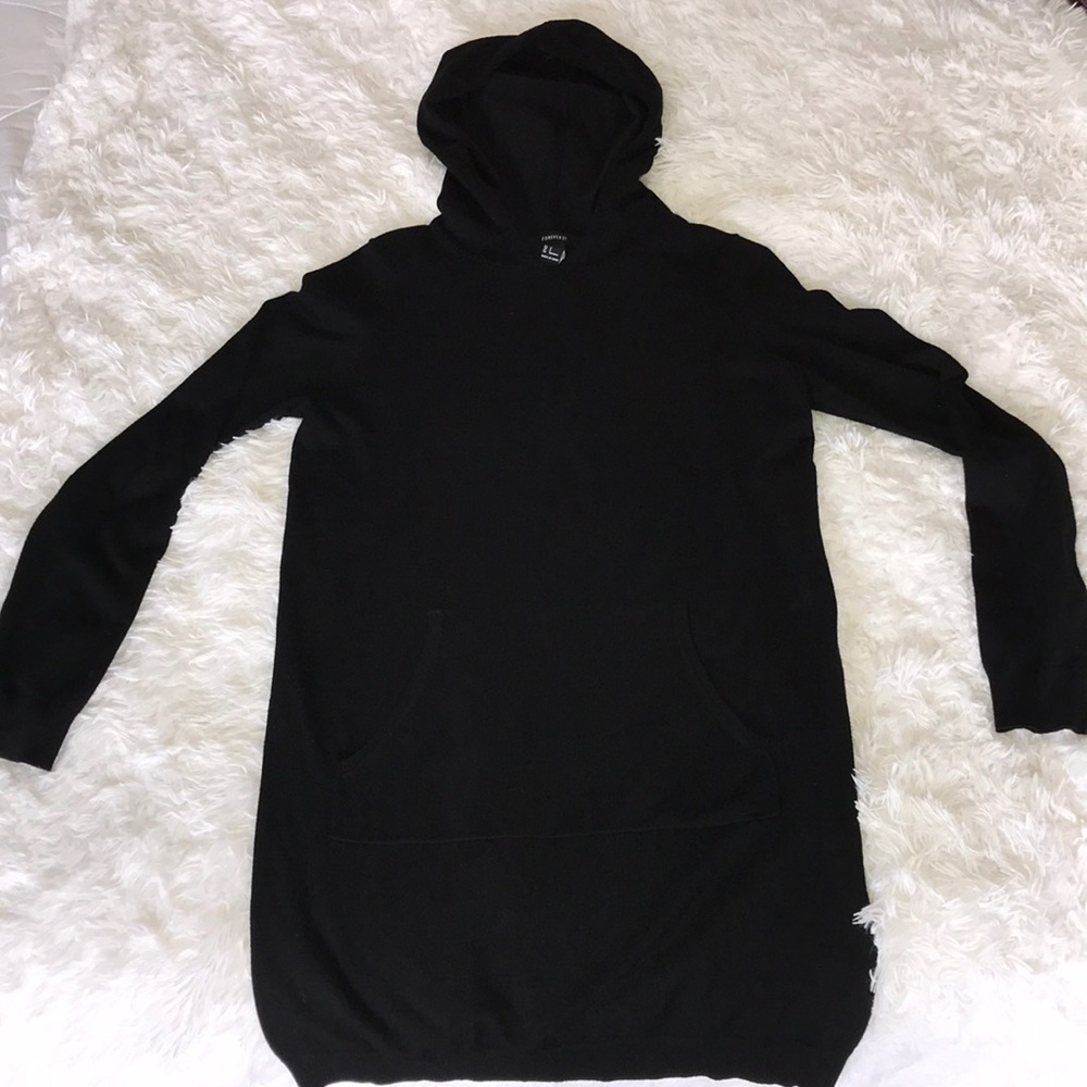 black hoodie dress